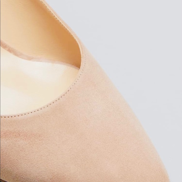 π‘MANOLO Allurasa slingback nude/cream suede, 2β stacked heel SZ 7. - Picture 5 of 14